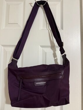Longchamp Plum Le Pliage Neo Nylon Crossbody Handbag